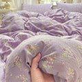 Axyaa Cloud Super Soft Kapok Mattress in Cream Wind Wrinkled Double-Layer Yarn - 4-Piece Set