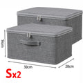 Axyaa Foldable Clothes Storage Box with Zipper, Large Capacity Wardrobe Organizer