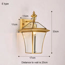 Axyaa Nordic Copper Outdoor Wall Light: Waterproof LED Garden Lamp