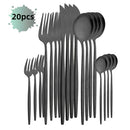 Axyaa 20-Piece Stainless Steel Cutlery Set - Matte Finish Flatware Set