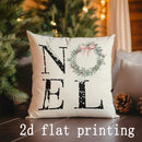 Axyaa Christmas Noel Pattern Pillow Cover for Sofa, Bedroom, Car - Home Decor