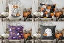 Axyaa Halloween Ghost Bow Pumpkin Pattern Cushion Cover for Sofa Bedroom Car