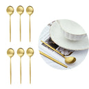 Axyaa Matte Stainless Steel Teaspoon Set for Dessert, Coffee, Ice Cream - 6 Pcs