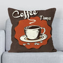 Axyaa Coffee Time Printed Sofa Cushion Cover Decorative Pillow Home Furnishings