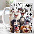 Axyaa Dogs & Coffee Mug 11oz Ceramic Home Tea Cup Friends Birthday Gift