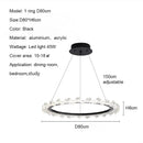 Axyaa Modern Minimalist Water Ripples LED Chandelier Ring Pendant Lights