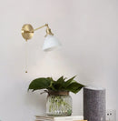 Axyaa Nordic Brass Glass LED Wall Lamp - Vintage Wall Sconce