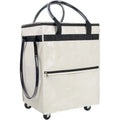 Axyaa Rolling Tote Bag: Large Capacity, Wheel Design, Zipper Closure, Foldable Handle