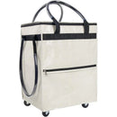 Axyaa Rolling Tote Bag: Large Capacity, Wheel Design, Zipper Closure, Foldable Handle