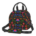 Axyaa Mexican Flowers Floral Art Lunch Bag: Insulated Thermal Cooler for Work, School, Picnic