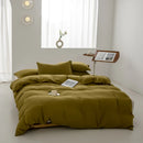 Axyaa Washed Cotton Grid Duvet Cover, Single Size 150*200cm Queen