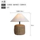 Axyaa Rattan Weave Table Lamp LED E27 Minimalist Zen Art Desk Light