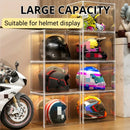 Axyaa Acrylic Stackable Storage Bins with Magnetic Lids for Motorcycle Helmets Display