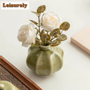 Axyaa Yaozhou Kiln Lantern Vase Green Plant Pot Tea set Home Decor Craft