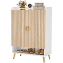 Axyaa 7-Tier Wooden Shoe Storage Cabinet with Adjustable Shelves
