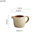 Axyaa Ceramic Milk Jug with Handle: Retro Style Gravy Boat & Seasoning Tool