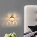 Axyaa Gold Crystal Glass Wall Lamp: Modern Bathroom Bedroom Light