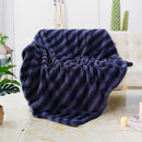 Axyaa Brown Black Fur Blanket Queen Size Super Soft Fuzzy Fluffy Deco Blanket