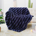 Axyaa Brown & Black Faux Fur Queen Blanket: Super Soft Fluffy Oversized Decoration Blanket