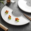 Axya White Ceramic Dining Plate for Restaurant, Sushi, Dessert, Pasta - Molecular Cuisine