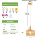 Axyaa Glass Pendant Light E27 Base Adjustable Ceiling Lamp for Living Room