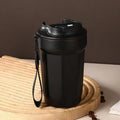 Axyaa Double Layer Stainless Steel Thermos Cup with Rope - Leak-Proof Travel Water Bottle