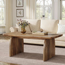 Axyaa Farmhouse Coffee Table, 47.24-Inch Center Cocktail Table with Sturdy Base
