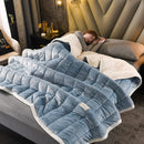 Axyaa Cozy Winter Double-sided Quilted Lamb Wool Blanket