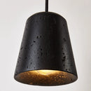 Axyaa Black Travertine Stone LED Wall Lamp for Wabi Sabi Living Room Lighting.