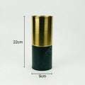 Axyaa Imitation Marble Gold Metal Vase & Artificial Flowers Decor - Desk Decoration Craft