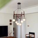 Axyaa Wooden Magic Bean LED Pendant Chandelier for Home Decor