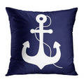 Axyaa Nautical Sailboat Anchor Blue Pillow Cover 40x40 Square Rudder Home Decoration