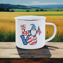 Axyaa Freedom Series Enamel Mug: USA 4th July Coffee Cup - Celebrate Festive Drinkware