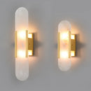 Axyaa Black Gold LED Marble Wall Sconce Modern Bedside Light