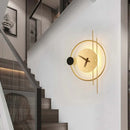 Axyaa Scandinavian Clock Wall Lamp LED Lighting for Living Room Bedroom Decor