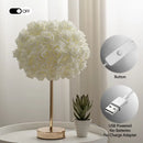 Axyaa Rose Table Lamp: Modern, Elegant, Bedroom Bedside Light for Romantic Atmosphere