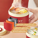 Axyaa Stainless Steel Insulated Lunch Box Set with Cutlery and Thermal Bag