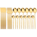 Axyaa Gold Stainless Steel Dinnerware Set for Elegant Table Setting