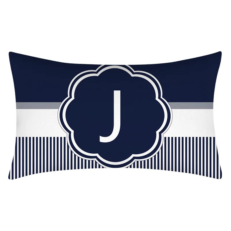 Axyaa Blue Stripe Pillowcase 30X50 for Sofa Chair Decor