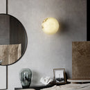Axyaa Marble LED Wall Light in Gold, Black, or Copper Base for Indoor Living Room, Bedroom