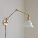 Axyaa Swing Arm Copper Wall Lamp with Green White Lampshade Nordic Modern Design