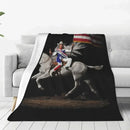 Axyaa Cowboy Carter Act II Flannel Blanket - Plush Quilt for Home