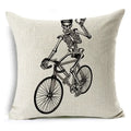 Axyaa Bone Cartoon Cushion Cover - Halloween Themed Decorative Pillow Case