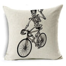 Axyaa Bone Cartoon Cushion Cover - Halloween Themed Decorative Pillow Case