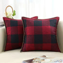 Axyaa Plaid Check Pillow Cover 50x50cm Cotton Linen Cushion Cover Home Decor Sofa Pillowcase