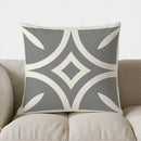 Axyaa Gray Geometric Pattern Throw Pillow Cover for Sofa, Bedroom, Car