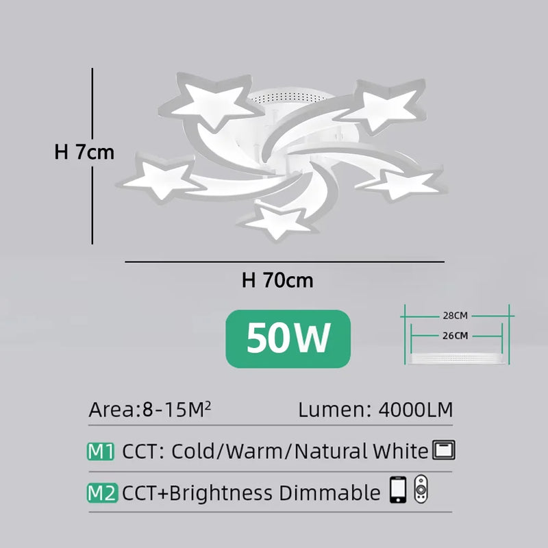 Axyaa Nordic Star LED Ceiling Chandelier Modern Elegant Lighting Fixtures