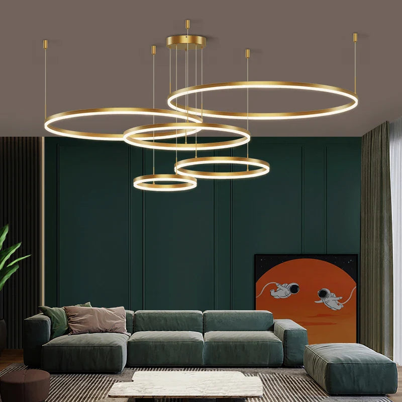 Axyaa Nordic Rings Pendant Light Fixture for Dining and Living Room Decor