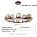 Axyaa Modern Rock Glass Ball LED Ceiling Chandelier for Home Decor