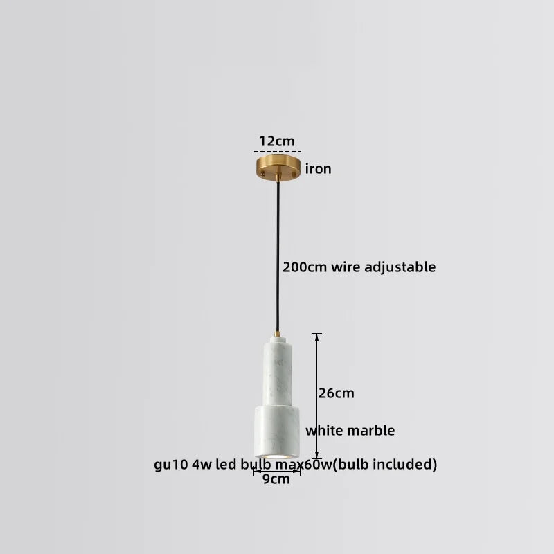 Axyaa Copper Marble LED Pendant Light Modern Design for Dining Living Room